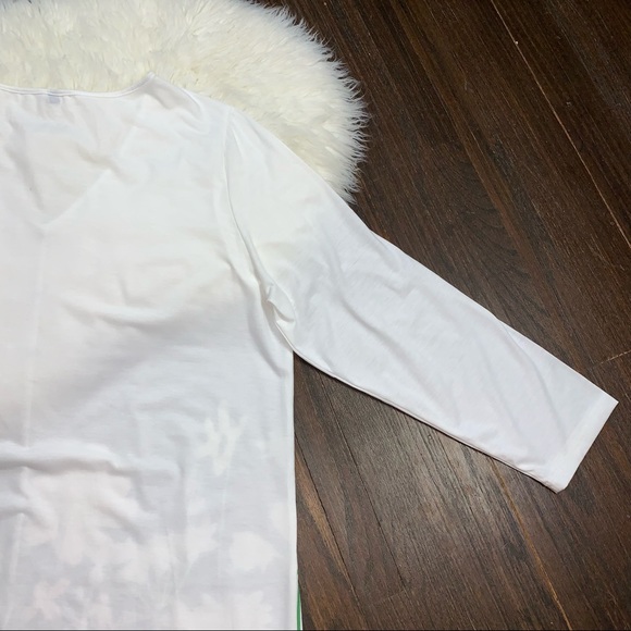 UNBRANDED~NWOT~ Women’s Size XL White Long Sleeve Floral Button Down Tunic Top - Picture 13 of 13